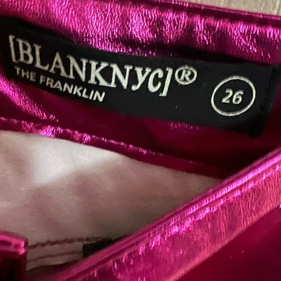 🔵 Metallic Faux Leather Wide Leg Pants BLANK NYC NWT sz 26 - Picture 10 of 14